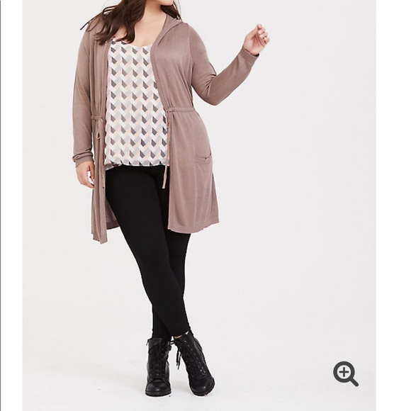 torrid Sweaters - Torrid: Brown longline hoodie cardigan
